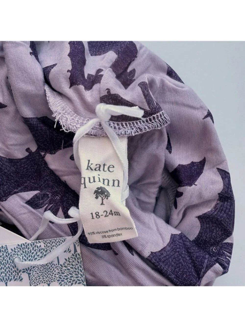 Kate Quinn Organics girl purple bat dress 18-24 months